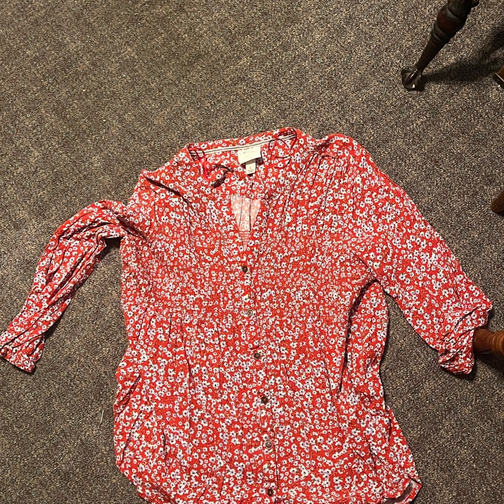 Knox Rose Red Floral Blouse